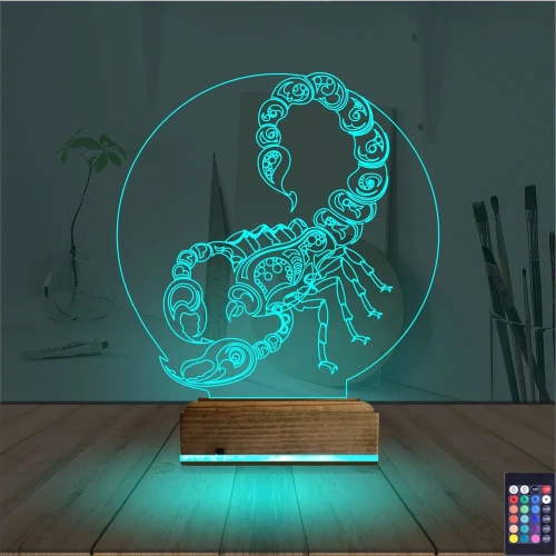 Akrep Burcu 3D Lamba - Masa Gece Lambası