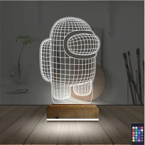 Among Us Astronaut 3D Lamba - Masa Gece Lambası Among Us Astronaut 3D Lamba - Masa Gece Lambası