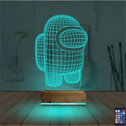 Among Us Astronaut 3D Lamba - Masa Gece Lambası