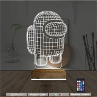 Among Us Astronaut 3D Lamba - Masa Gece Lambası