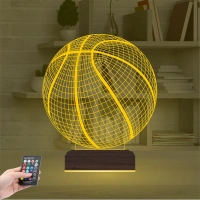 Basketbol Topu Basketçi 3D Lamba - Masa Gece Lambası Basketbol Topu Basketçi 3D Lamba - Masa Gece Lambası