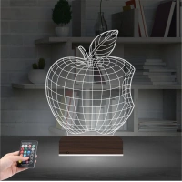 Elma Diyetisyen Temalı 3D Lamba - Masa Gece Lambası