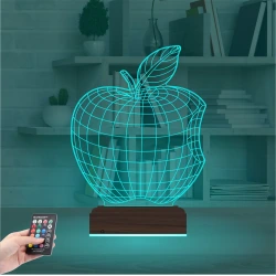 Elma Diyetisyen Temalı 3D Lamba - Masa Gece Lambası