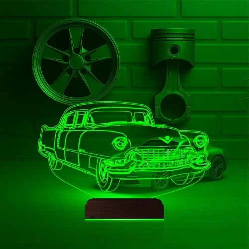 Amerikan Klasik Araba Vintage 3D Lamba - Masa Gece Lambası