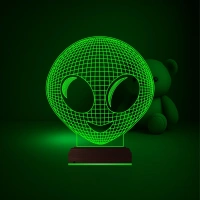 Alien Uzaylı Çocuk Odası 3D Lamba - Masa Gece Lambası