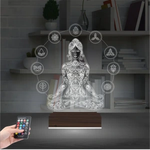 Yoga Yogacı Lotus 3D Lamba - Masa Gece Lambası Yoga Yogacı Lotus 3D Lamba - Masa Gece Lambası