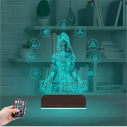 Yoga Yogacı Lotus 3D Lamba - Masa Gece Lambası