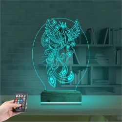 Anka Kuşu 3D Lamba - Masa Gece Lambası
