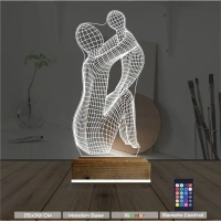 Anne Bebek Minimalist 3D Lamba - Masa Gece Lambası