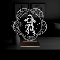 Astronot Uzay 3D Lamba - Masa Gece Lambası