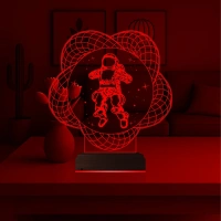 Astronot Uzay 3D Lamba - Masa Gece Lambası