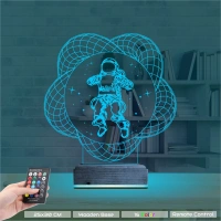 Astronot Uzay 3D Lamba - Masa Gece Lambası