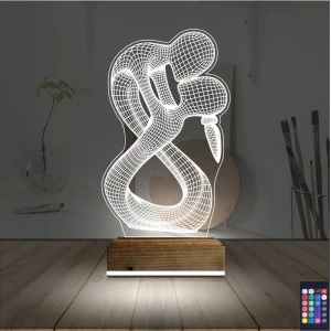 Minimalist Aşk Sevgili 3D Lamba - Masa Gece Lambası Minimalist Aşk Sevgili 3D Lamba - Masa Gece Lambası