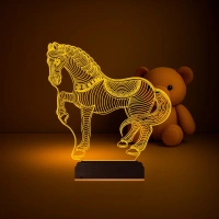 At Tasarım Çocuk Odası 3D Lamba - Masa Gece Lambası