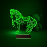 At Tasarım Çocuk Odası 3D Lamba - Masa Gece Lambası