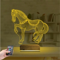 At Tasarım Çocuk Odası 3D Lamba - Masa Gece Lambası