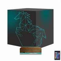 At Tasarım Polygonal 3D Lamba - Masa Gece Lambası