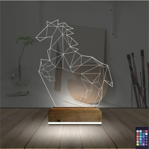 At Tasarım Polygonal 3D Lamba - Masa Gece Lambası At Tasarım Polygonal 3D Lamba - Masa Gece Lambası