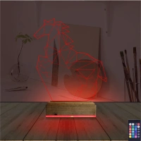 At Tasarım Polygonal 3D Lamba - Masa Gece Lambası