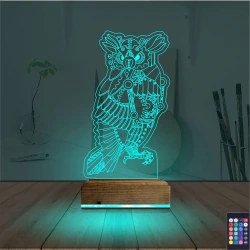 Baykuş Tasarım 3D Lamba - Masa Gece Lambası Baykuş Tasarım 3D Lamba - Masa Gece Lambası