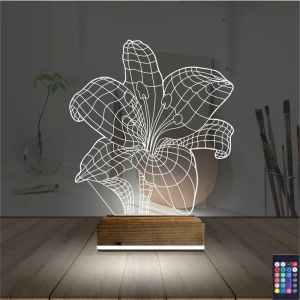 Orkide Çiçek 3D Lamba - Masa Gece Lambası Orkide Çiçek 3D Lamba - Masa Gece Lambası