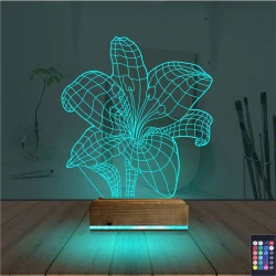 Orkide Çiçek 3D Lamba - Masa Gece Lambası
