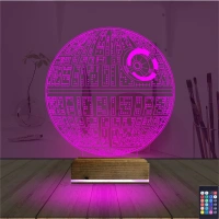 Death Star Ölüm Yıldızı 3D Lamba - Masa Gece Lambası