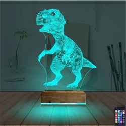 Dinozor 3D Lamba - Masa Gece Lambası Dinozor 3D Lamba - Masa Gece Lambası