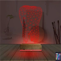 Diş 3D Lamba - Masa Gece Lambası