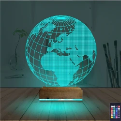 Dünya Globe 3D Lamba - Masa Gece Lambası Dünya Globe 3D Lamba - Masa Gece Lambası