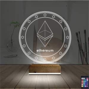 Crypto Ethereum Coin 3D Lamba - Masa Gece Lambası Crypto Ethereum Coin 3D Lamba - Masa Gece Lambası