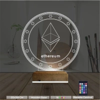 Crypto Ethereum Coin 3D Lamba - Masa Gece Lambası Crypto Ethereum Coin 3D Lamba - Masa Gece Lambası