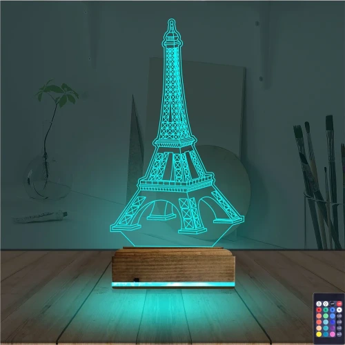 Eyfel Kulesi 3D Lamba - Masa Gece Lambası
