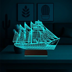 Gemi Kaptan 3D Lamba - Masa Gece Lambası