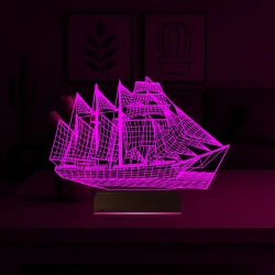Gemi Kaptan 3D Lamba - Masa Gece Lambası Gemi Kaptan 3D Lamba - Masa Gece Lambası