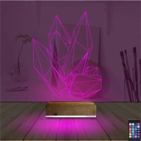 Kristal Tasarım 3D Lamba - Masa Gece Lambası