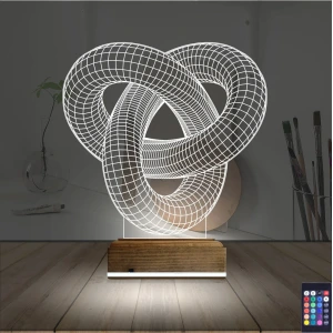 Geometrik Dekoratif 3D Lamba - Masa Gece Lambası