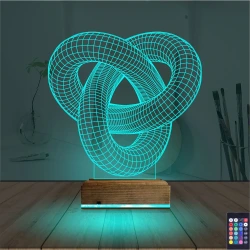 Geometrik Dekoratif 3D Lamba - Masa Gece Lambası