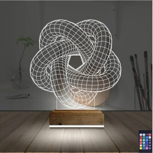 Geometrik Dekoratif 3D Lamba - Masa Gece Lambası Geometrik Dekoratif 3D Lamba - Masa Gece Lambası