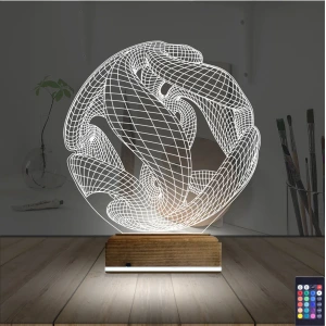 Geometrik Dekoratif 3D Lamba - Masa Gece Lambası Geometrik Dekoratif 3D Lamba - Masa Gece Lambası