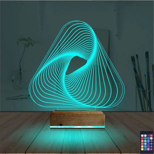Geometrik Dekoratif 3D Lamba - Masa Gece Lambası