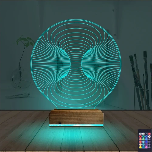 Geometrik Dekoratif 3D Lamba - Masa Gece Lambası