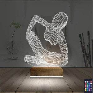 Minimalist Heykel Kadın 3D Lamba - Masa Gece Lambası