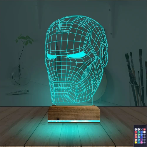 Ironman Robot 3D Lamba - Masa Gece Lambası