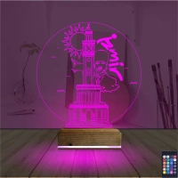 İzmir Saat Kulesi Atatürk 3D Lamba - Masa Gece Lambası