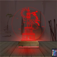 İzmir Saat Kulesi Atatürk 3D Lamba - Masa Gece Lambası