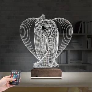 Kalp El Sevgiliye Hediye 3D Lamba - Masa Gece Lambası Kalp El Sevgiliye Hediye 3D Lamba - Masa Gece Lambası
