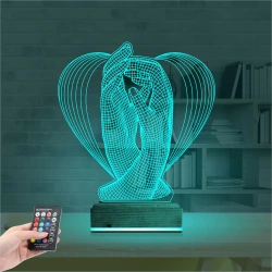 Kalp El Sevgiliye Hediye 3D Lamba - Masa Gece Lambası Kalp El Sevgiliye Hediye 3D Lamba - Masa Gece Lambası