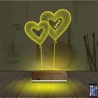 Balon Kalp Love Sevgiliye Hediye 3D Lamba - Masa Gece Lambası