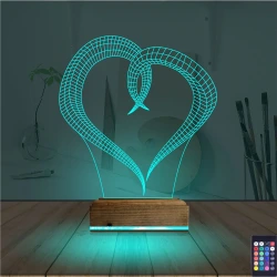 Kalp Sevgiliye Hediye 3D Lamba - Masa Gece Lambası Kalp Sevgiliye Hediye 3D Lamba - Masa Gece Lambası